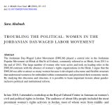 Troubling the Political: Women in the Jordanian Day-Waged Labor Movement PDF file screenshot