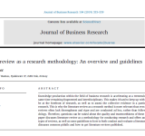 Literature review as a research methodology: An overview and guidelines