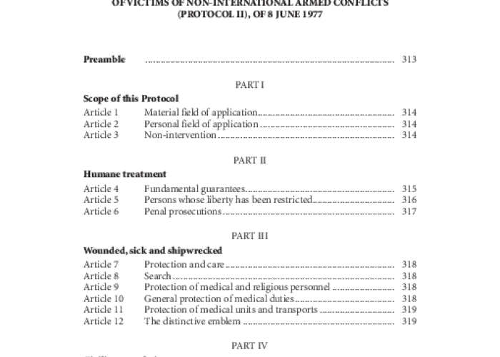 Additional Protocol (II) to the Geneva Conventions, 1977 PDF file screenshot