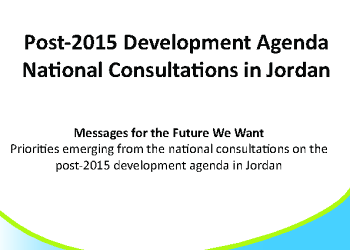 Post-2015 Development Agenda National Consultations in Jordan PDF file screenshot