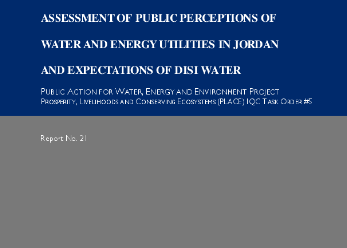 Omnibus Survey Analysis Assessment of Public Perceptions of Water and Energy Utilities in Jordan and Expectations of Disi Water PDF file screenshot