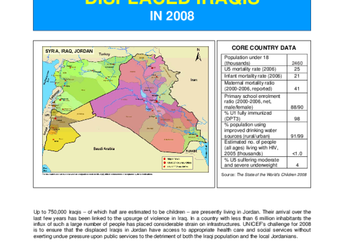 Humanitarian Action Jordan Displaced Iraqis in 2008 PDF file screenshot