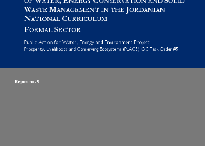 Survey Finding of the Mapping Concepts of Water;; Energy Conservation and Solid Waste Management in the Jordanian National Curriculum Formal Sector PDF file screenshot