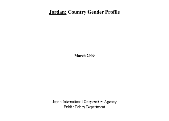 Jordan: Country Gender Profile PDF file screenshot