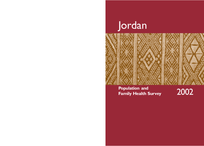 Jordan - Population and Family Health Survey 2002 PDF file screenshot