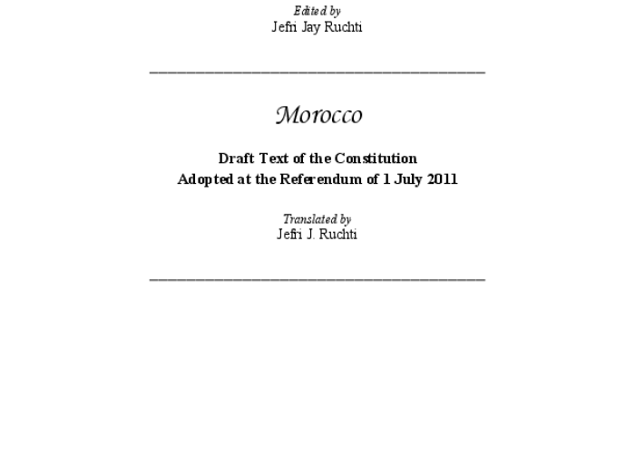 The Constitution of the Kingdom of Morocco (2011) PDF file screenshot