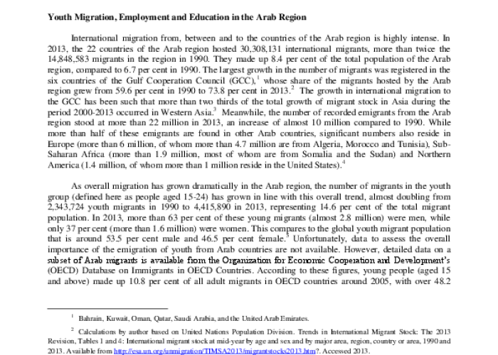 Social Development Bulletin on Migration and Youth  PDF file screenshot