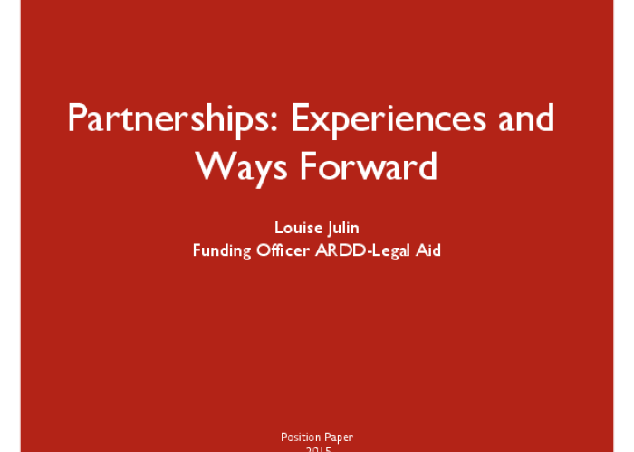 Partnerships - Experiences and Ways Forward PDF file screenshot