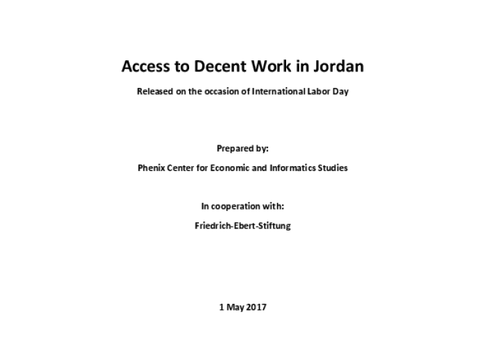 Access to Decent Work in Jordan: Released on the occasion of International Labor Day PDF file screenshot