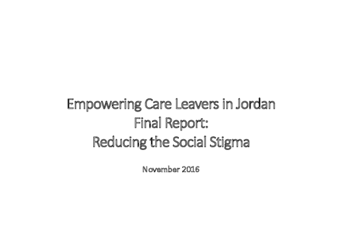 Empowering Care Leavers in Jordan: Reducing the Social Stigma PDF file screenshot