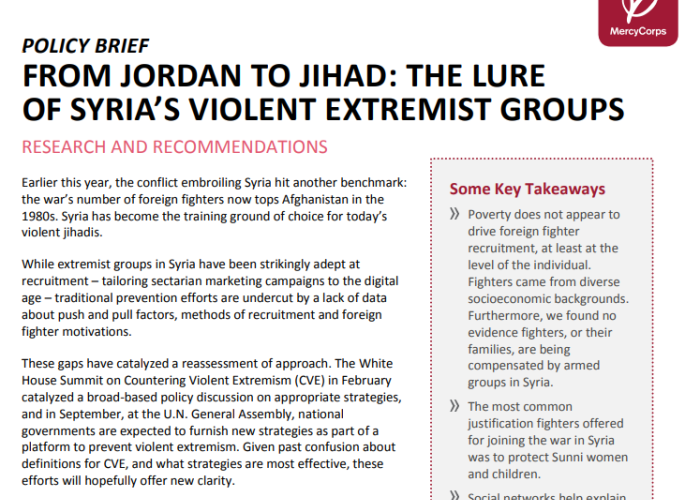 FROM JORDAN TO JIHAD: THE LURE OF SYRIA’S VIOLENT EXTREMIST GROUPS PDF file screenshot
