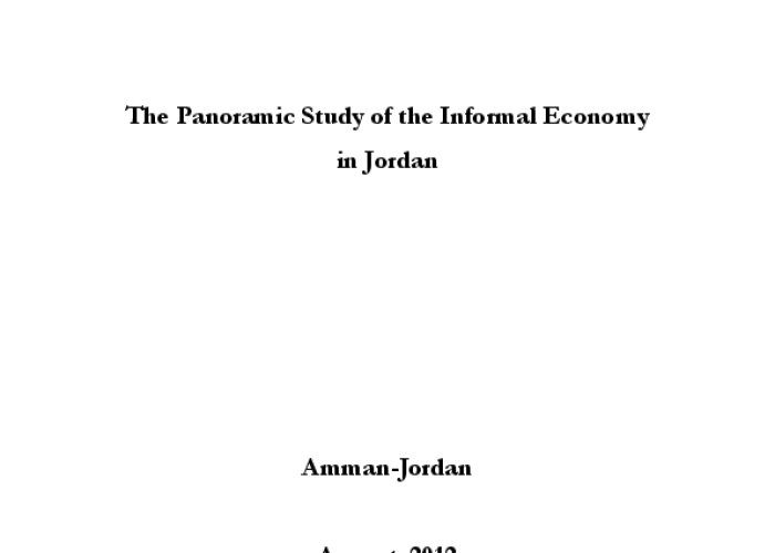 The Panoramic Study of the Informal Economy in Jordan PDF file screenshot