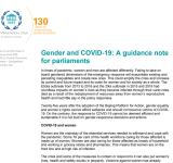 Gender and COVID-19: A guidance note for parliaments PDF file screenshot