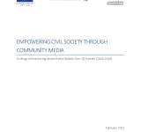 EMPOWERING CIVIL SOCIETY THROUGH COMMUNITY MEDIA: Findings of Monitoring Seven Media Outlets Over 28 Months (2018-2020) PDF file screenshot