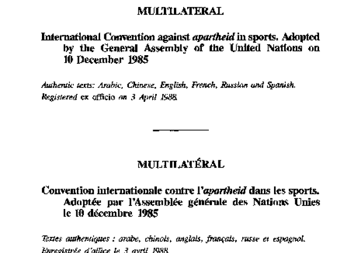 International Convention against Apartheid in Sports PDF file screenshot