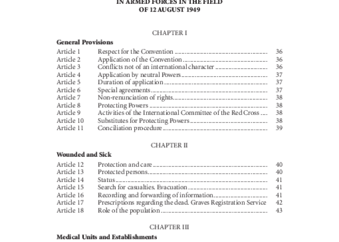 Geneva Convention (I) on Wounded and Sick in Armed Forces in the Field,1949 PDF file screenshot