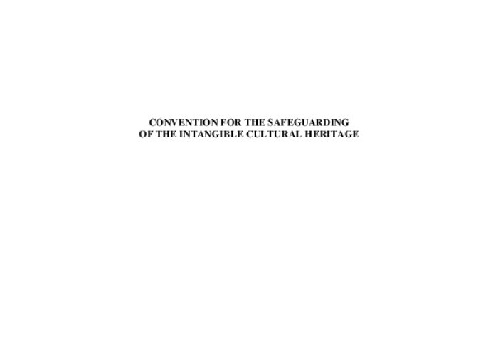 Convention for the Safeguarding of the Intangible Cultural Heritage 2003 PDF file screenshot
