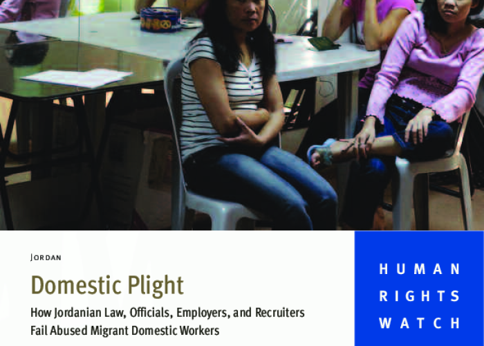 Domestic Plight - How Jordanian Law,Officials,Employers and Recruiters Fail Abused Migrant Domestic Workers PDF file screenshot