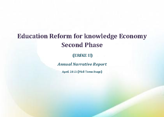 Education Reform for the Knowledge Economy Program - Second Phase Narrative Report PDF file screenshot