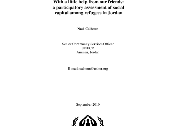 With a little help from our friends: a participatory assessment of social capital among refugees in Jordan PDF file screenshot