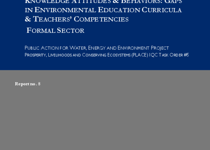 Survey Finding of Young People's Knoweldge,Attitudes & Behaviors: Gaps in Environmental Education Curricula & Teachers' Competencies Formal Sector PDF file screenshot