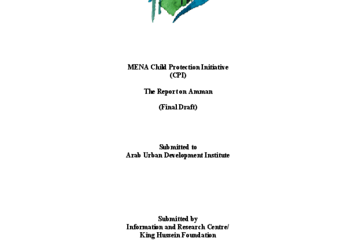 MENA Child Protection Initiative (CPI) - The Report on Amman PDF file screenshot