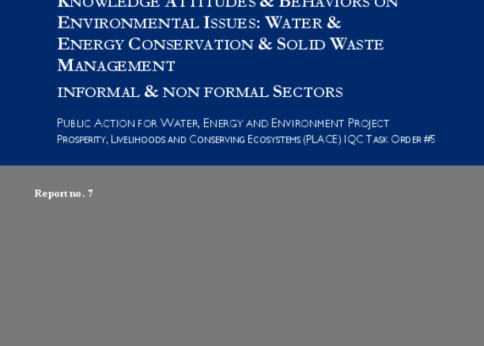 Survey Finding of Young People’s Knowledge Attitudes & Behaviors on Environmental Issues: Waste & Energy Conservation & Solid Waste Management Informal and Non Formal Sectors PDF file screenshot