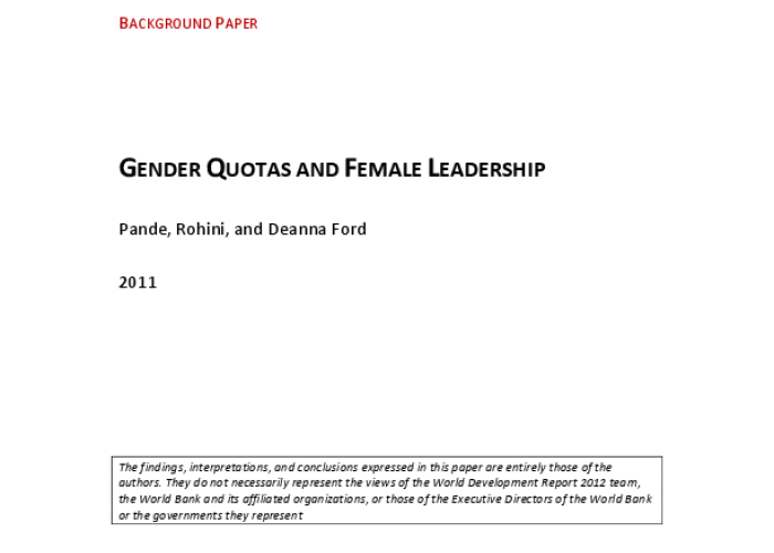 Gender Quotas and Female Leadership PDF file screenshot