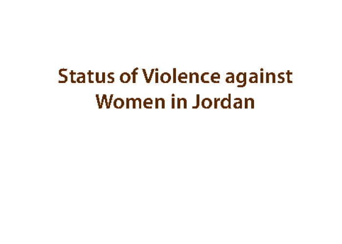 Status of Violence Against Women in Jordan PDF file screenshot