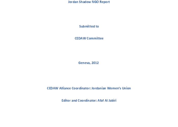 Jordan Shadow NGO Report PDF file screenshot