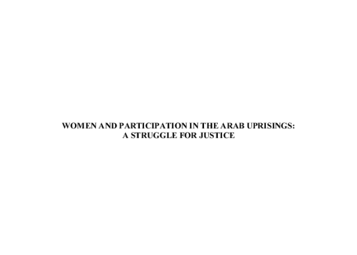 Women and Participation in the Arab Uprisings: A Struggle for Justice PDF file screenshot