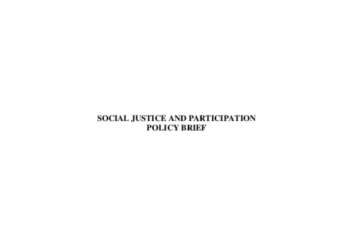 Social Justice and Participation Policy Brief PDF file screenshot