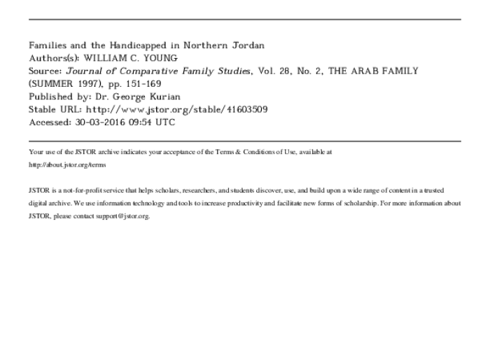 Families and the Handicapped in Northern Jordan PDF file screenshot