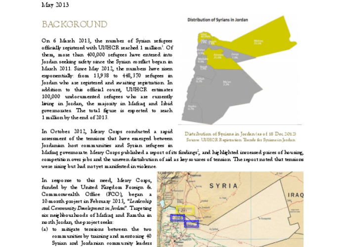 Mapping of Host Community-Refugee Tensions in Mafraq and Ramtha,Jordan PDF file screenshot