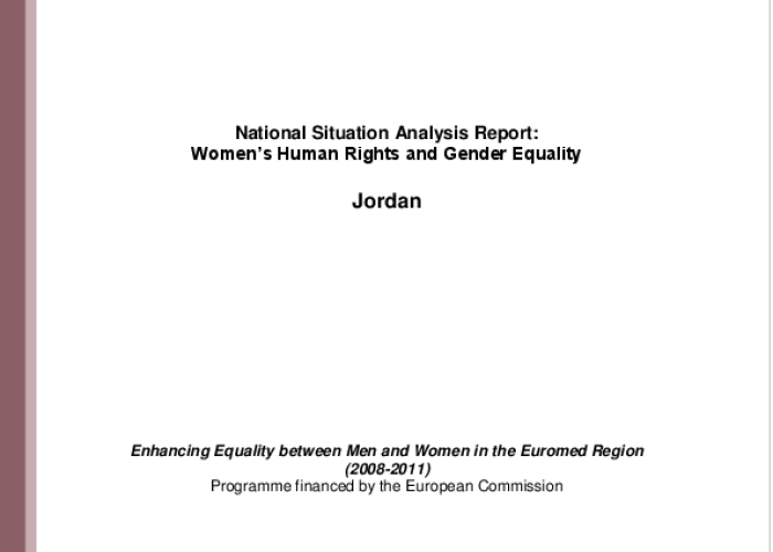 National Situation Analysis Report: Women’s Human Rights and Gender Equality PDF file screenshot
