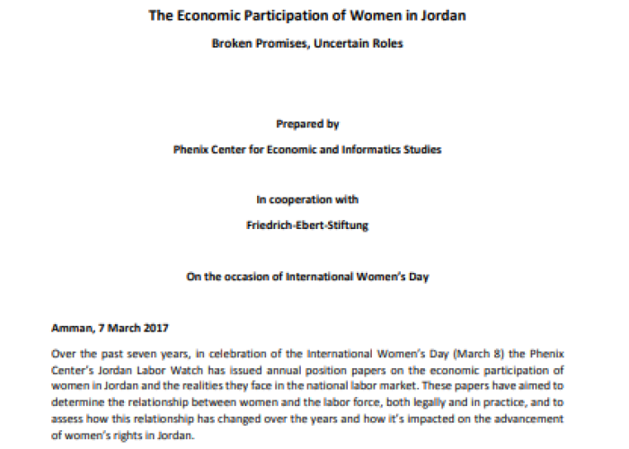 The Economic Participation of Women in Jordan Broken Promises,Uncertain Roles PDF file screenshot