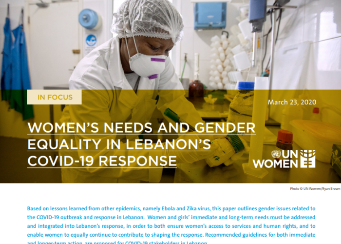 WOMEN’S NEEDS AND GENDER EQUALITY IN LEBANON’S COVID-19 RESPONSE PDF file screenshot