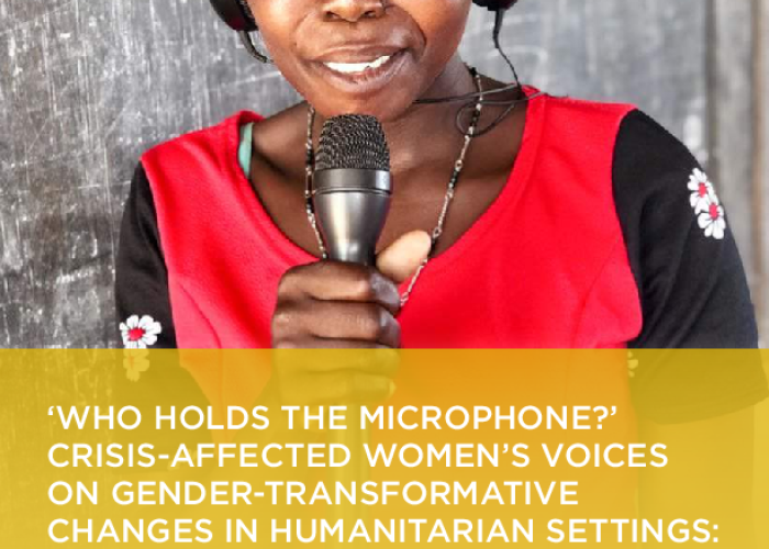‘WHO HOLDS THE MICROPHONE?’ CRISIS-AFFECTED WOMEN’S VOICES ON GENDER-TRANSFORMATIVE CHANGES IN HUMANITARIAN SETTINGS: EXPERIENCES FROM BANGLADESH,COLOMBIA,JORDAN AND UGANDA PDF file screenshot